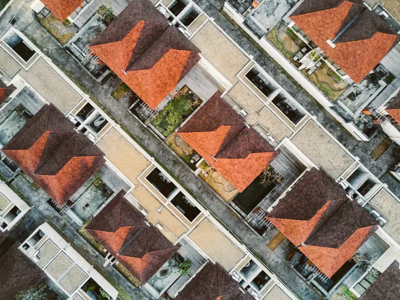 Coperture in coppi viste dall'alto